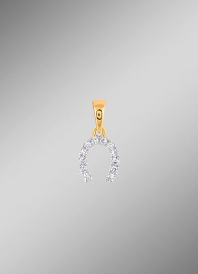 Hufeisen-Anh&auml;nger mit 10 Diamanten 