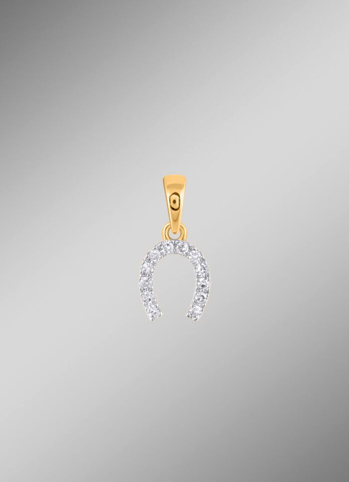 Hufeisen-Anh&auml;nger mit 10 Diamanten 