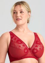 Miss Mary B&uuml;gel-BH mit floraler Elastikspitze ROT