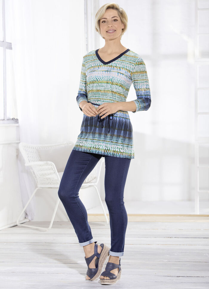 Sagenhafte Tunika mit Gürtelschlaufen und Bindegürtel 