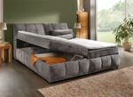 Boxspringbett mit Stauraum im Kopfteil und Bettkasten GRAFIT