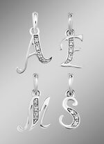 Buchstaben-Anh&auml;nger aus Wei&szlig;gold mit Diamanten 