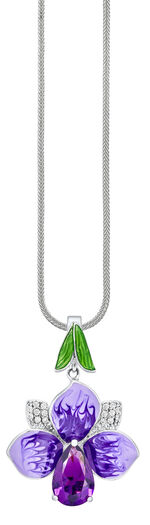 Blumen-Anh&auml;nger mit Zirkonia 