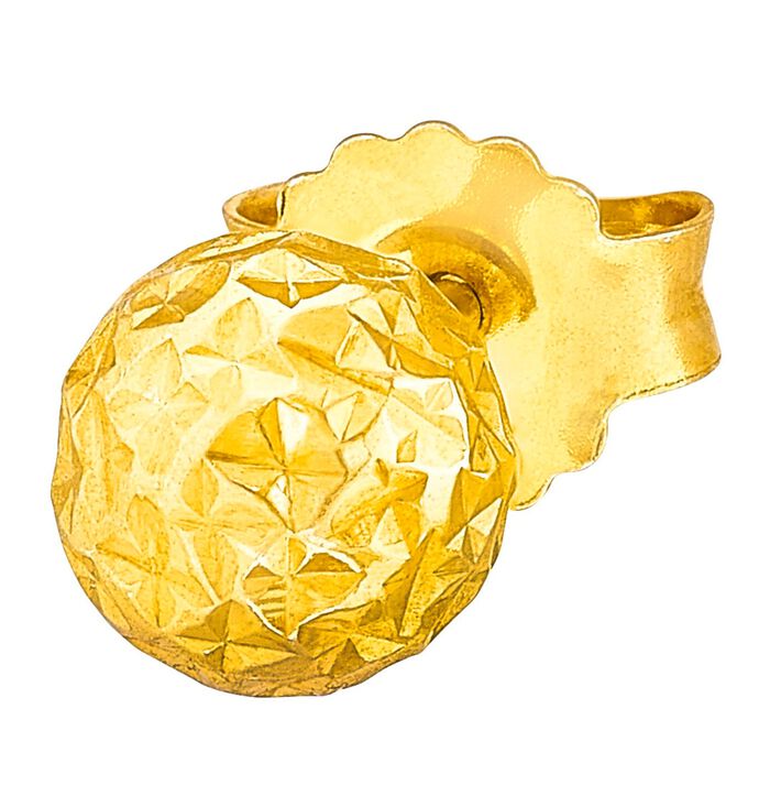 Vergoldete Ohrstecker mit facettierten Kugeln 