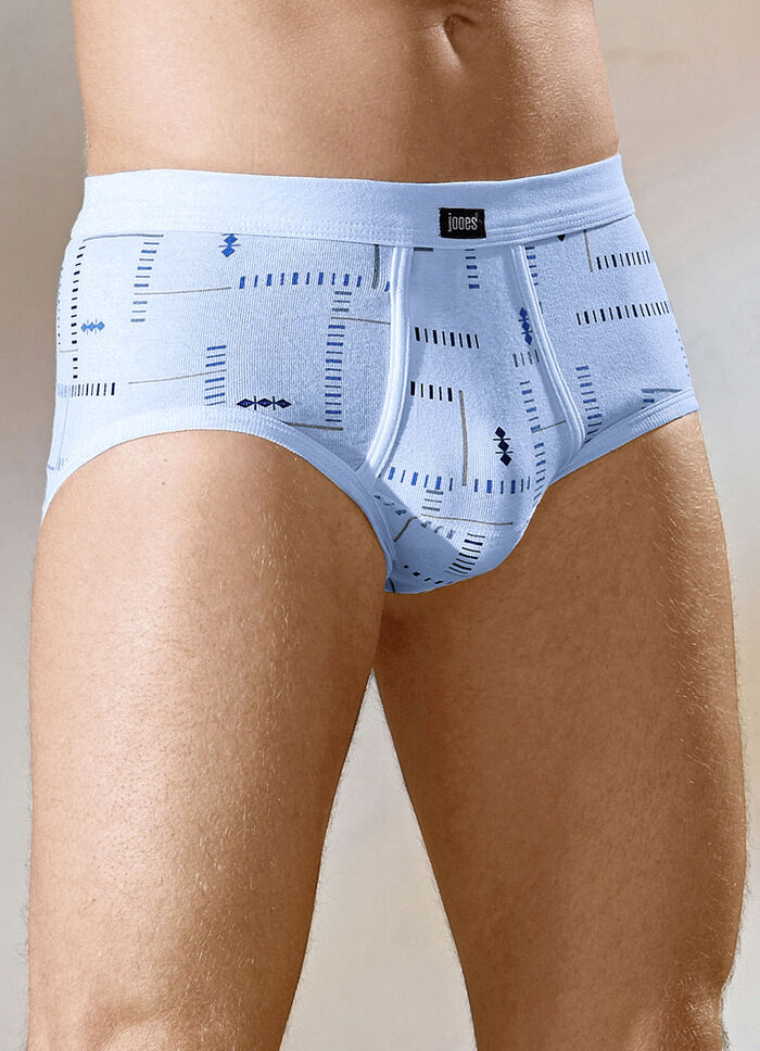 Viererpack Slips aus Feinripp mit Eingriff, bunt dessiniert 