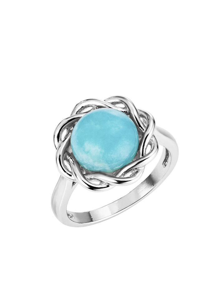 Eleganter Damenring mit echt Amazonit 
