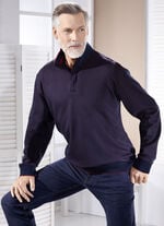 Stehkragen-Shirt in 3 Farben MARINE-BORDEAUX