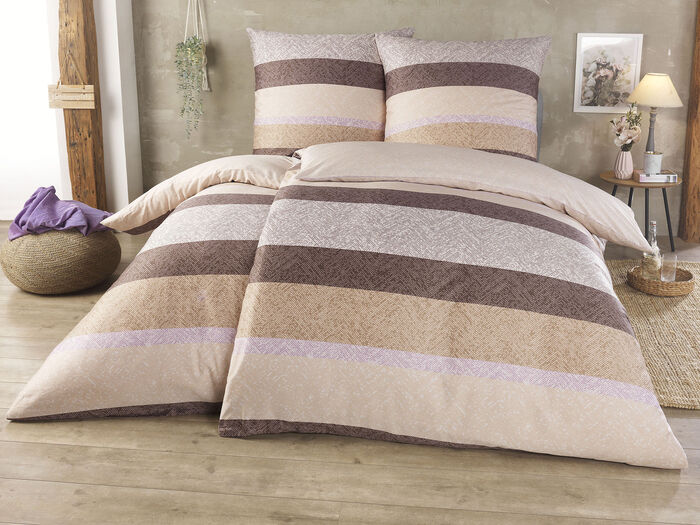 Wendebettwäsche-Garnitur in harmonischer Farbgebung BRAUN