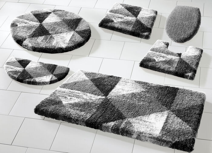 Badgarnitur von Grund mit geometrischem Dessin ANTHRAZIT-GRAU