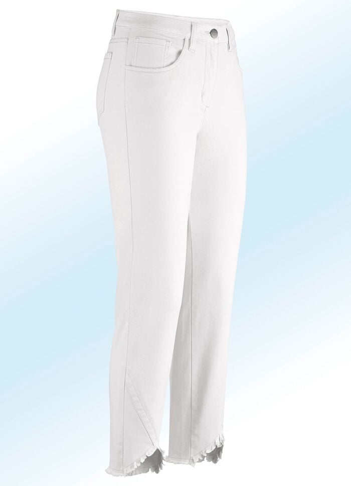 Hose in 7/8-L&auml;nge mit interessantem Fransenabschluss 