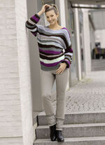 Hose mit aufwendiger Stickerei im Ethno-Stil GRAU