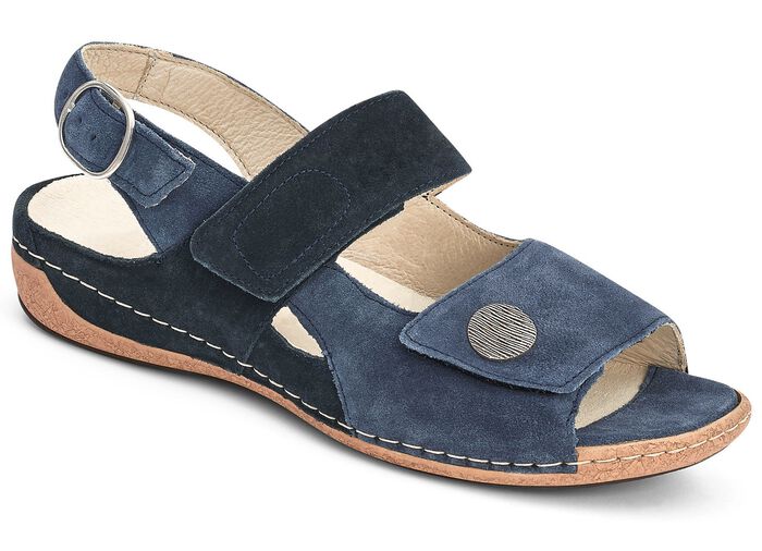 Waldl&auml;ufer Sandale mit Metallschmuck JEANS-MARINE