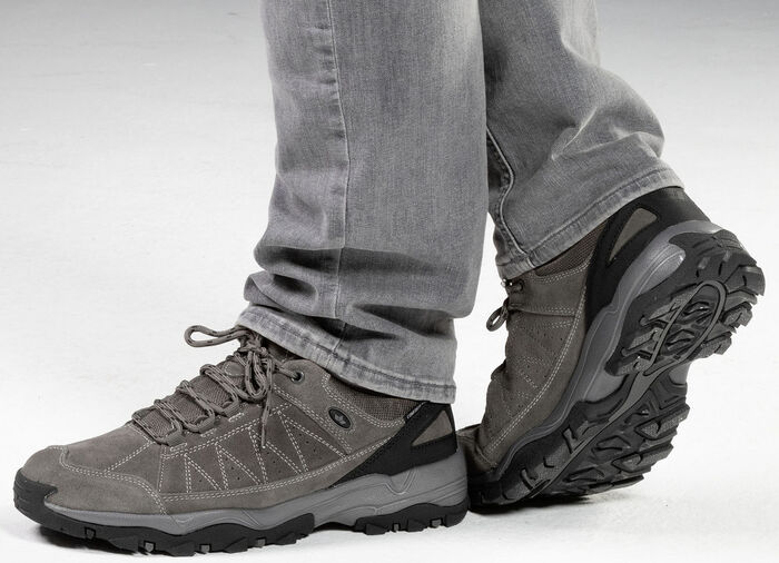 Atmungsaktive Herren-Schnürschuhe, mit herausnehmbarem Fußbett GRAFIT