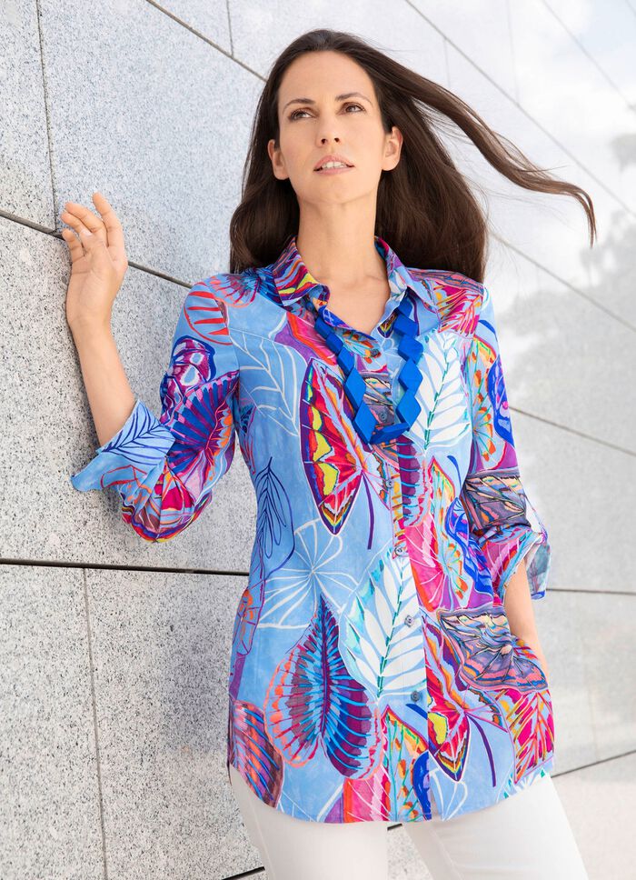 Longbluse mit Inkjet-Druck 