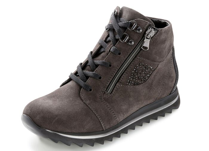 Waldl&auml;ufer Stiefelette mit praktischen Seitenrei&szlig;verschl&uuml;ssen GRAU