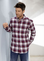 "King's Road"-Flanellhemd mit Button-down-Kragen WEINROT-ECRU-BLAU KARIERT
