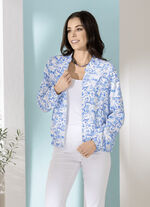 Blusenjacke mit gesmokten Abschlüssen 