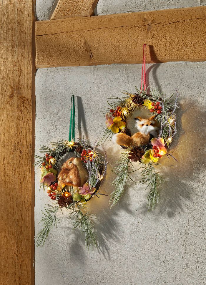 Beleuchteter Wandkranz, 2er-Set 