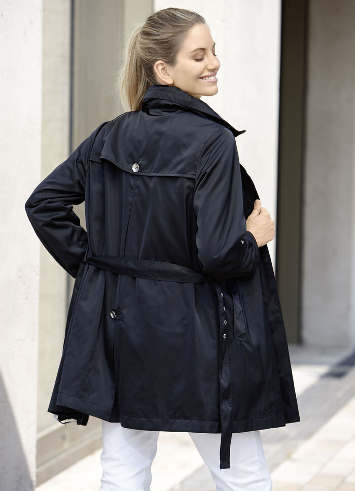 Longjacke mit Gürtel in Trench-Optik 