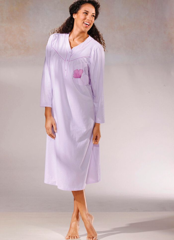 Zweierpack Nachthemden, 3/4 -langen &Auml;rmeln mit Knopfleiste 