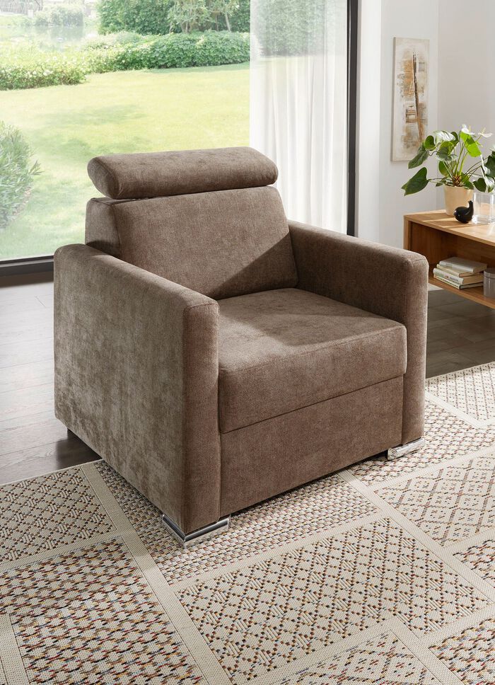 Polsterm&ouml;bel mit verstellbaren Kopfst&uuml;tzen BRAUN