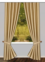 &Uuml;bergardinen-Garnitur aus leicht gl&auml;nzendem und weich fallendem Satin-Dekostoff 