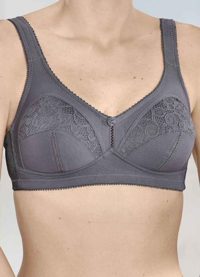 Zweierpack BH mit Spitzeneinsätzen 1X GRAFIT, 1X PUDER