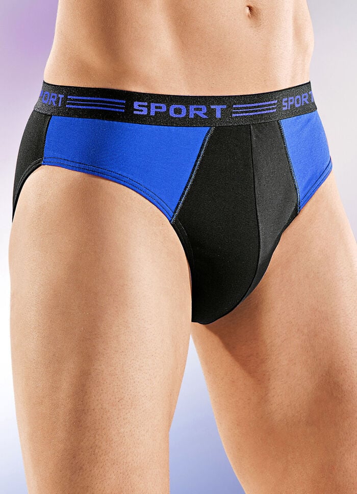 Fünferpack Slips, uni mit Einsätzen 