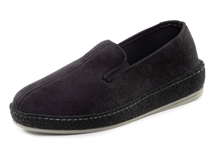 Hausschuh aus Veloursmaterial SCHWARZ