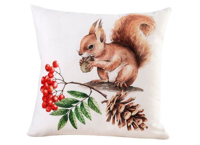 Kissenbez&uuml;ge mit Eichh&ouml;rnchen-Motiven 