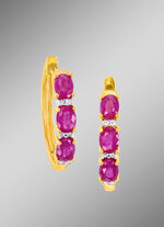 Creolen mit echt Rubin und Diamanten 