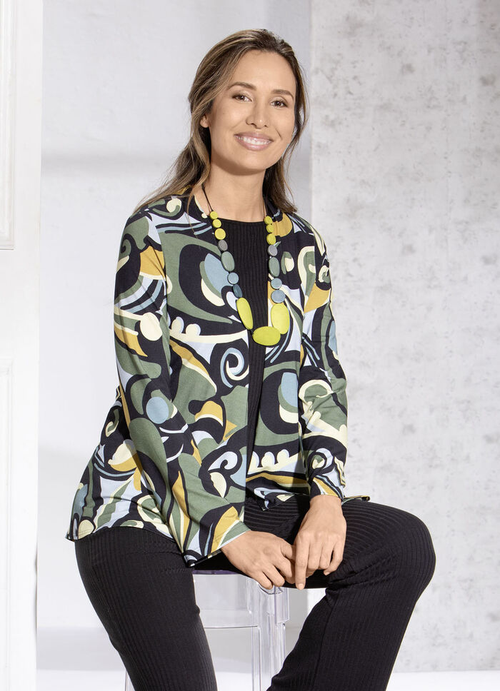 Shirtjacke in verschlussloser Form 