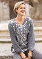Pullover mit gl&auml;nzendem Foliendruck 