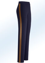 Hose im angesagten Materialmix MARINE-COGNAC