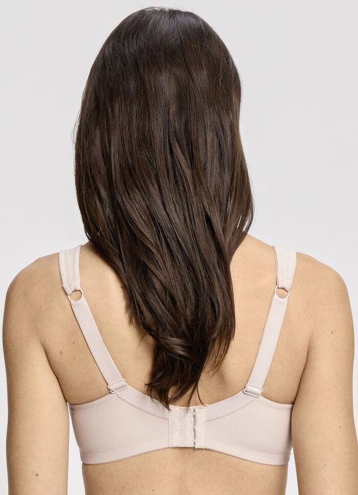 Susa Zweierpack BH mit verstärktem Vorder- und Rückteil 1X WEIß-ROSÈ-PUDER BEDRUCKT, 1X PUDER