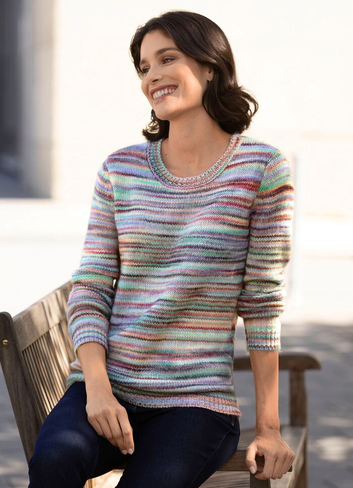 Pullover aus Melangegarn GRÜN-BRAUN-MULTICOLOR