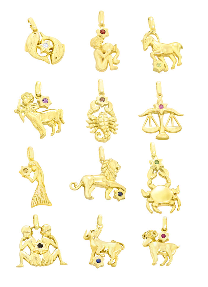 Sternzeichen-Anh&auml;nger mit echten Steinen 