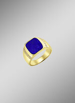 Herrenring mit Lapislazuli und Zirkonia 