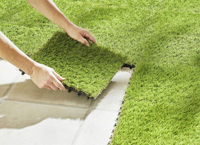 Rasenfliesen aus Polypropylen, 10er-Pack 