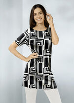 Tunika mit modisch flachem Halsausschnitt 