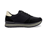 Remonte, trendige Damen-Sneaker, Weite G, mit herausnehmbarem Fußbett SCHWARZ-GOLD