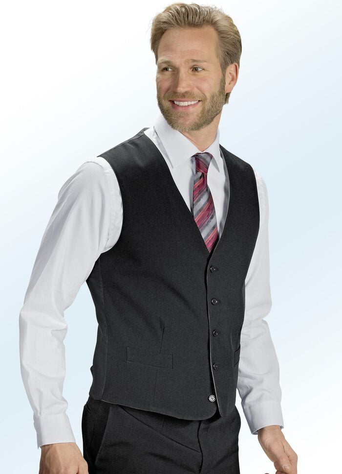 Anzug mit Wendeweste und zwei Hosen SCHWARZ-SILBERGRAU