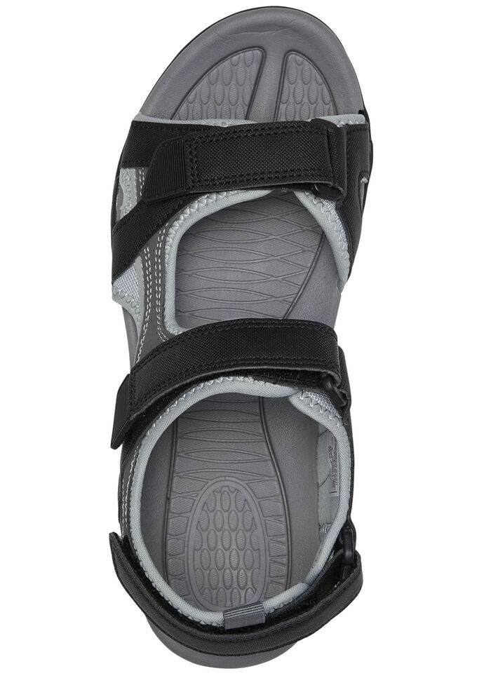 Trekking-Sandale mit drei praktischen Klettspangen GRAU-SCHWARZ