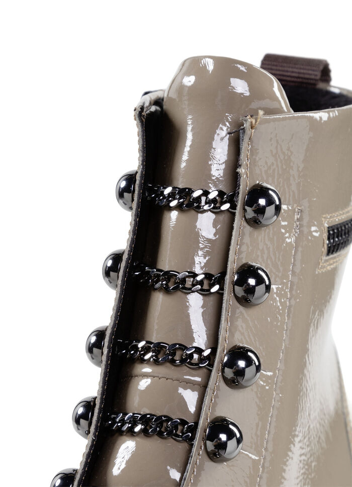 Remonte Stiefelette mit trendigen Zierketten in Schnür-Optik TAUPE