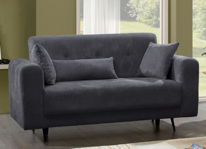 Moderne Polsterm&ouml;bel mit trendigem Cord-Bezug ANTHRAZIT