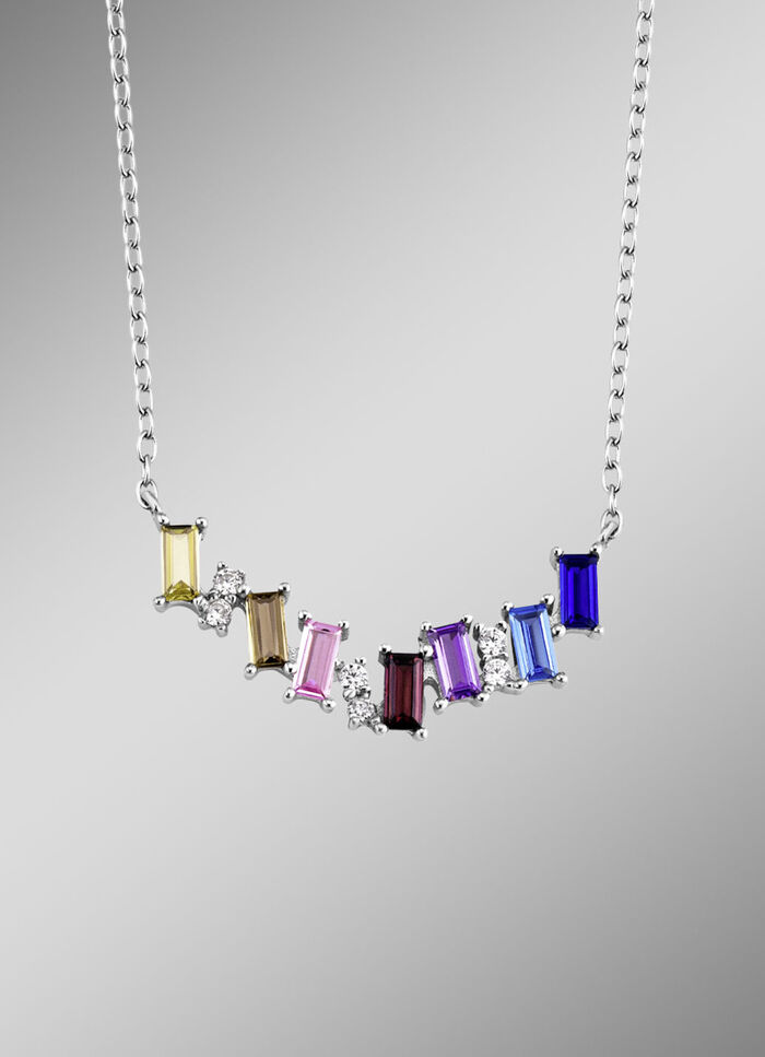 Eleganz in Silber: Halskette mit synth. Zirkonia 