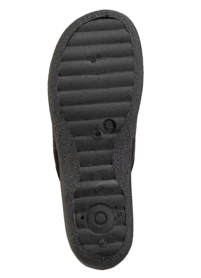 Pantoffel aus kariertem Textil SCHWARZ-BRAUN