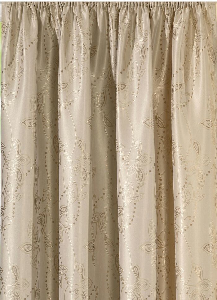 &Uuml;bergardine mit Blatt-Musterung NATUR