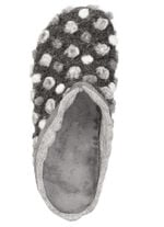 Laurina, klassische Damen-Hausschuhe, mit herausnehmbarem Fußbett GRAU-WEISS