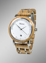 Herrenuhr mit Holzband der Marke Waidzeit 